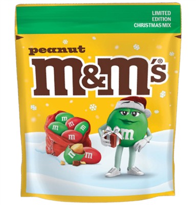 M&Ms Peanut Christmas Mix Pouch 112G