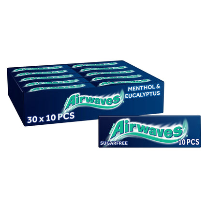Airwaves Menthol & Eucalyptus Sugar Free Chewing Gum 10 Pieces 14g