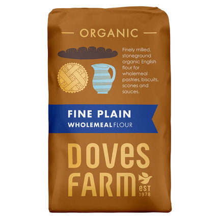 Doves Farm Organic Fine Plain English Wholemeal Flour (Stoneground) 1kg