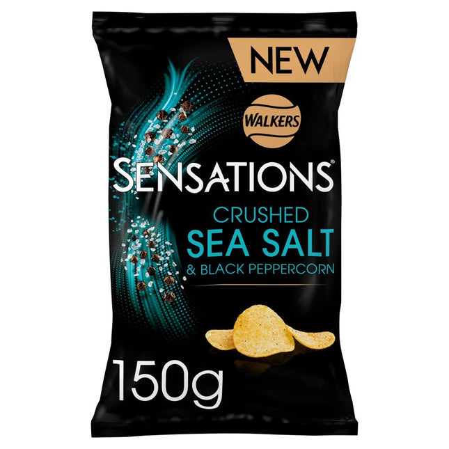 Walkers Sensations Crushed Sea Salt & Black Peppercorn 150g