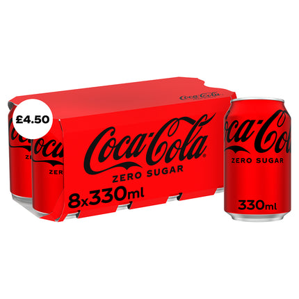 Coca Cola ZERO Sugar PMP £4.50 8pk 330ml