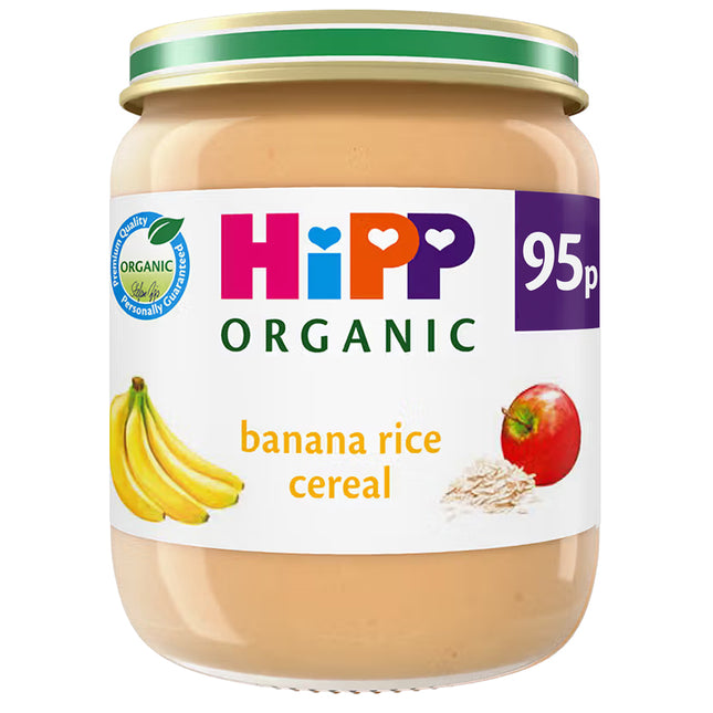 HiPP Organic Banana Rice Cereal Baby Food Jar 6+ Months 125g PMP 0.95