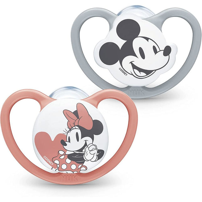 Nuk Mickey Mouse Space Soother Size 3 18-36M (Grey & White)
