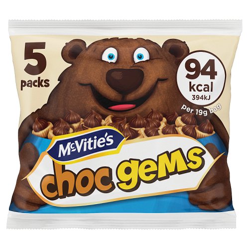 McVitie's Gems Chocolate Multipack Biscuits 5 x 19g