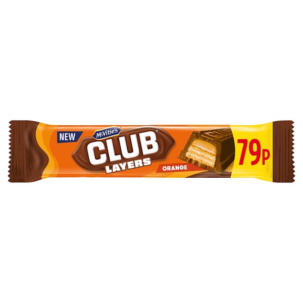 McVitie's Club Layers Orange CDU PMP 79p 39.5g