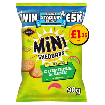 Jacob's Mini Cheddars Chipotle&Lime Baked Snacks PMP £1.25 90g