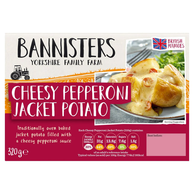 Bannisters Farm Cheese & Pepperoni Filled Jacket Potato 320G