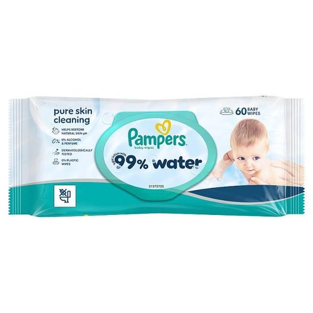 Pampers Total Care Aqua Baby Wipes Unscented 60S 60Sh