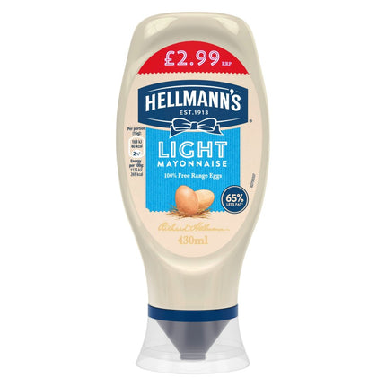 Hellmann's Mayo Squeezy Light 8x430ml PMP £2.99