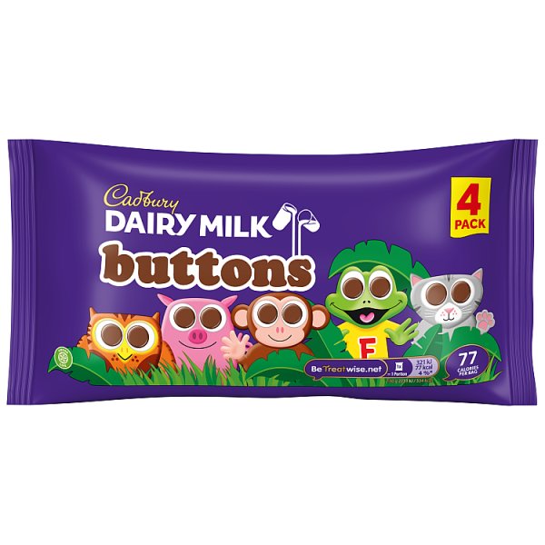 Cadbury Dairy Milk Buttons 57.6g 4 Pack
