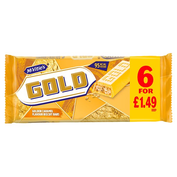 McVitie's Gold Caramel Flavour Biscuit Bars PMP £1.49 6 Pack, 110g