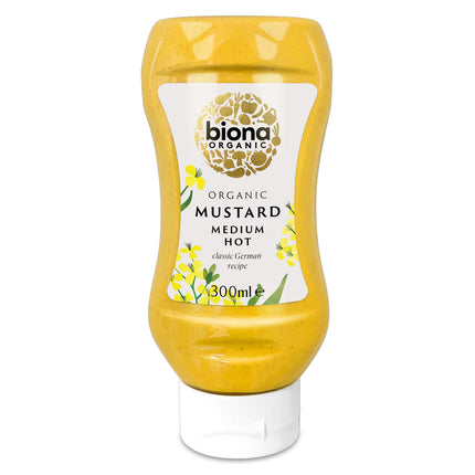 Biona Organic Mustard Medium Hot Classic German No Added Sugar 300ml