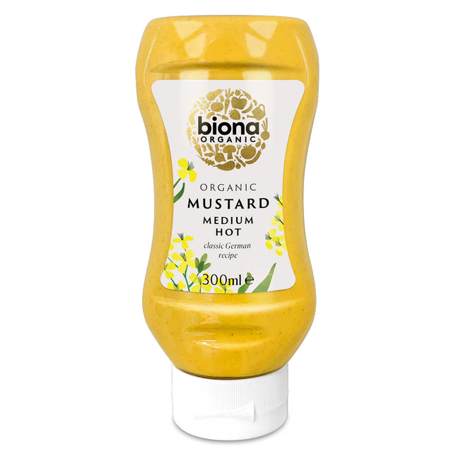 Biona Organic Mustard Medium Hot Classic German No Added Sugar 300ml