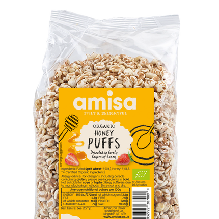 Amisa Spelt Honey Puffs Organic 200g