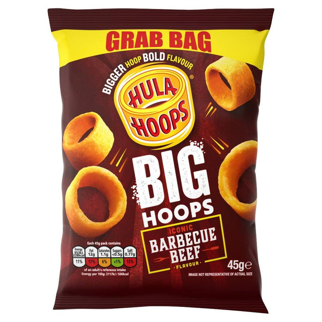 Hula Hoops Big Hoops BBQ Beef Grab Bag Crisps 45g