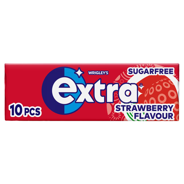 Extra Strawberry Chewing Gum Sugar Free 10 Pieces 14g