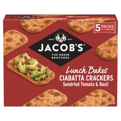 Jacob's Ciabatta Sundried Tomato & Basil Crackers Multipack 5 x 28g