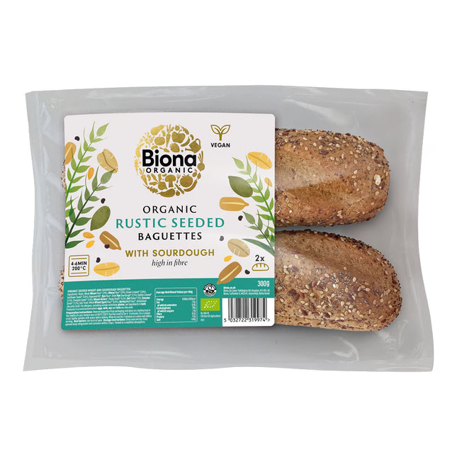 Biona Organic Rustic Seeded Baguette (Made With Sourdough) 300g