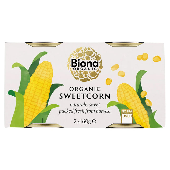 Biona Sweetcorn Organic Multi Pack No Added Sugar 2x160g