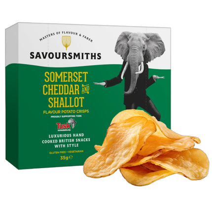 Savoursmiths Somerset Cheddar & Shallot Flavour Potato Crisps Travel Box 35g