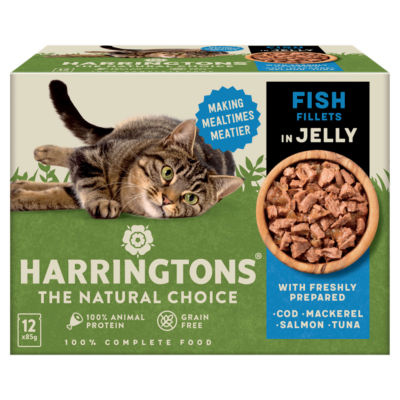 Harringtons Wet Cat Fish in Jelly 12x85g