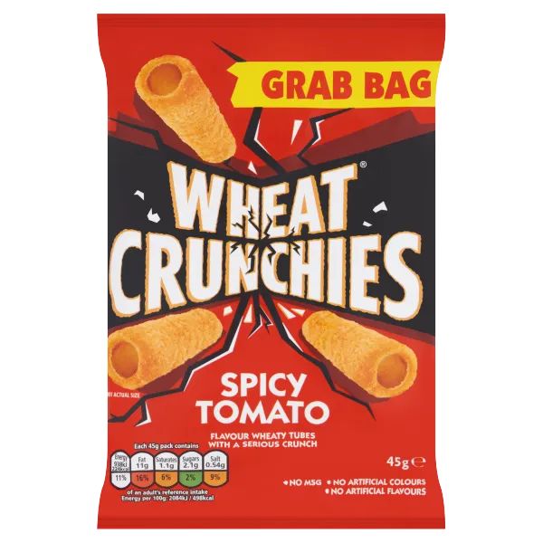 Wheat Crunchies Spicy Tomato Grab Bag Crisps 45g