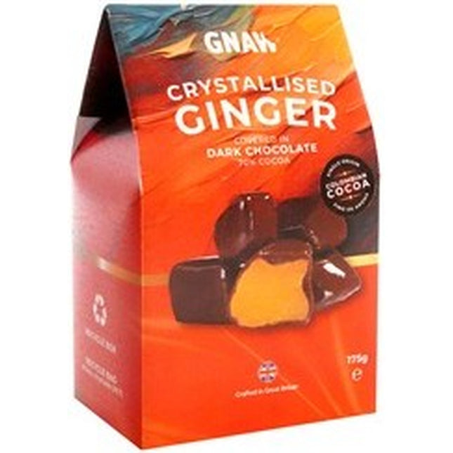 Gnaw 70% Dark Chocolate Ginger Bites Gifting 175g