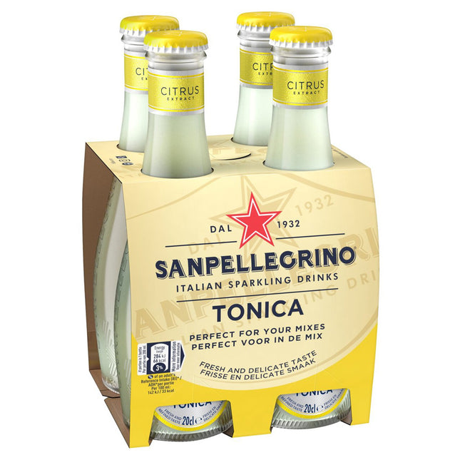 San Pellegrino Italian Sparkling Mixers Glass Tonic Citrus 4 x 20cl