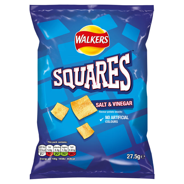 Walkers Squares Salt & Vinegar 27.5g