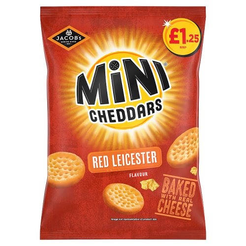 Jacob's Mini Cheddars Red Leicester Snacks PMP £1.25 90g