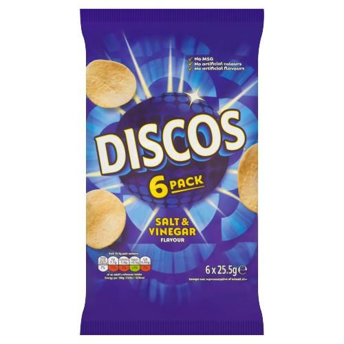 Discos Salt & Vinegar Multipack Crisps 6 Pack 153g