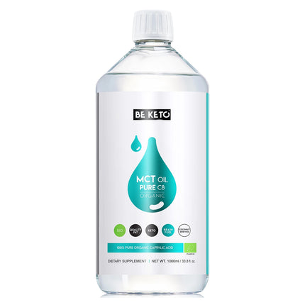 BeKeto Organic MCT Oil Liquid C8 1L