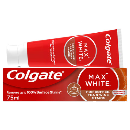Colgate Toothpaste Max White Tea, Coffee & Wine Stains 12x75ml