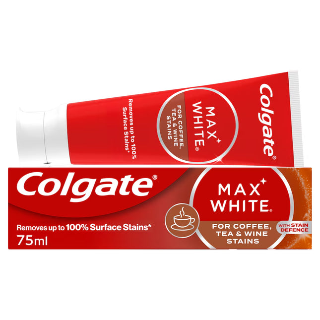 Colgate Toothpaste Max White Tea, Coffee & Wine Stains 12x75ml