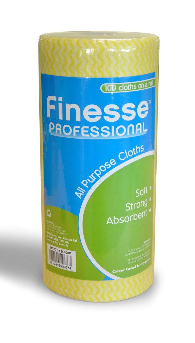 Fnese Pro All Purpose Cloth On A Roll Yellow 100s