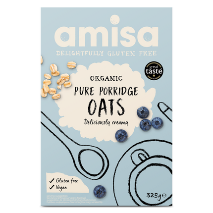 Amisa Pure Porridge Oats Gluten Free Organic 325g