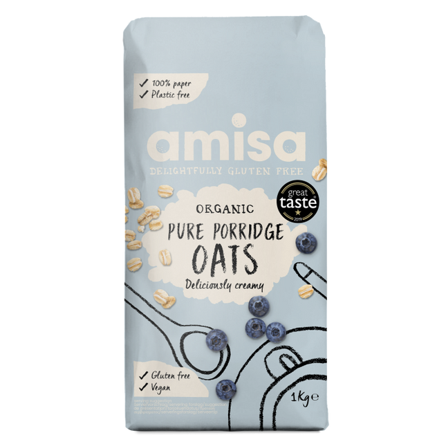 Amisa Pure Porridge Oats Gluten Free Organic 1kg