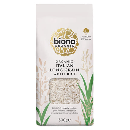 Biona Organic Long Grain Italian White Rice 500g