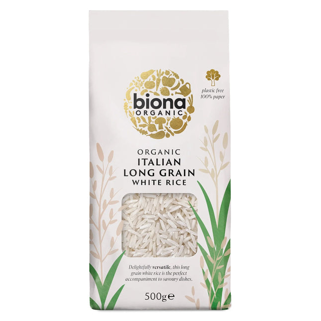 Biona Organic Long Grain Italian White Rice 500g