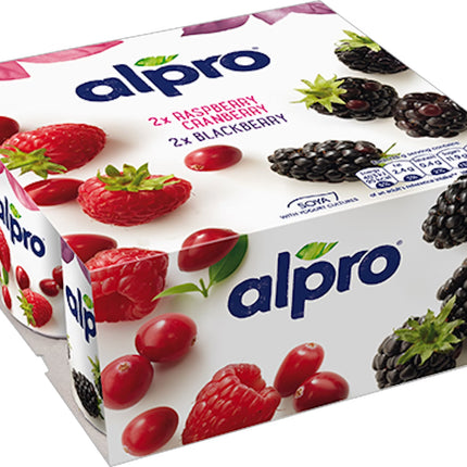 Alpro Raspberry-Cranberry and Blackberry Yoghurt Alternative 4 x 125ml