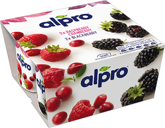 Alpro Raspberry-Cranberry and Blackberry Yoghurt Alternative 4 x 125ml