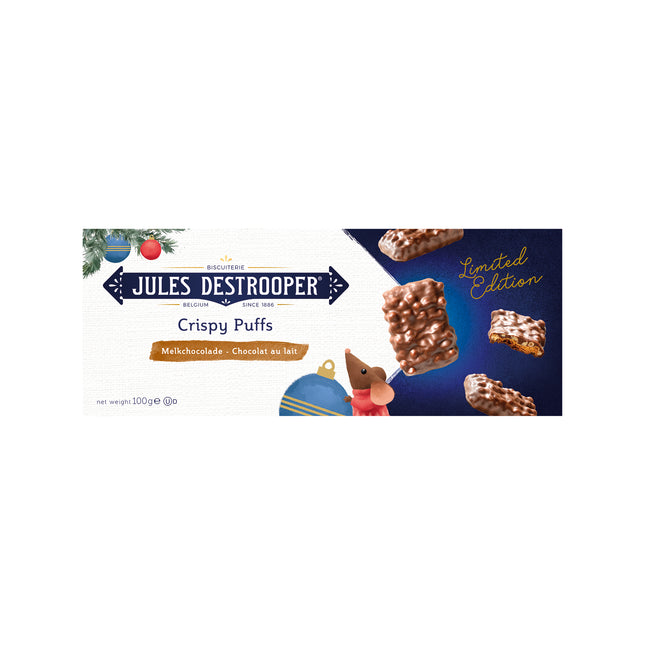 Jules Destrooper Crispy Puffs - Milk Chocolate 100g