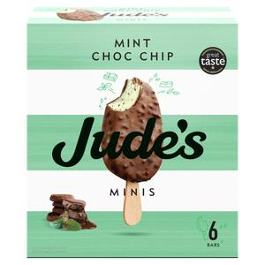 Jude's Mini's - Mint Choc Chip Ice Cream Bars 6 x 50ml
