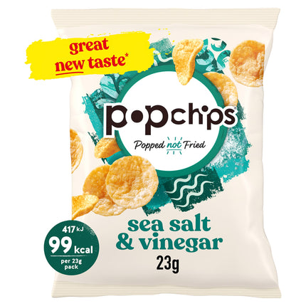 Popchips Sea Salt & Vinegar Crisps 23g