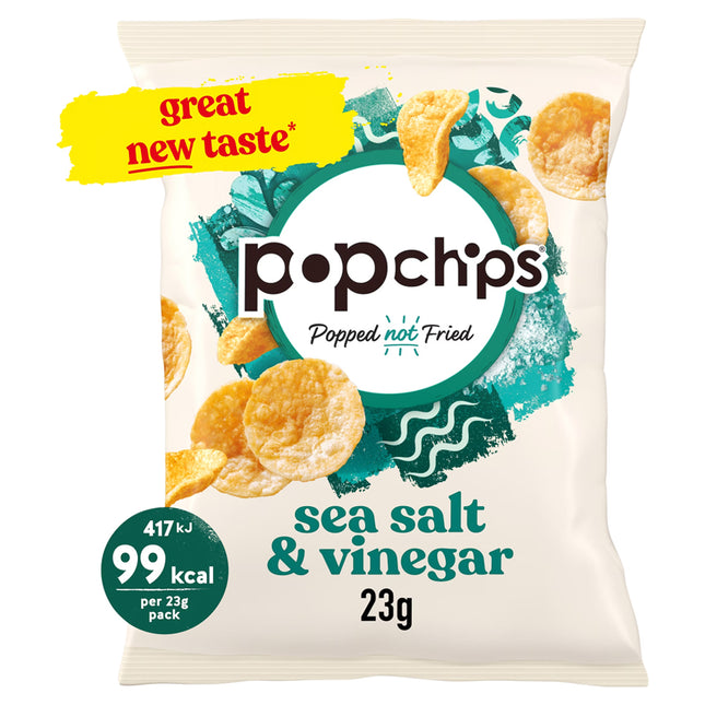Popchips Sea Salt & Vinegar Crisps 23g