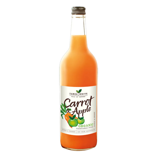 James White Organic Carrot & Apple Juice 750ml Glass
