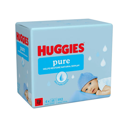 Huggies Pure Wipes Quad Pack 4X56Sh