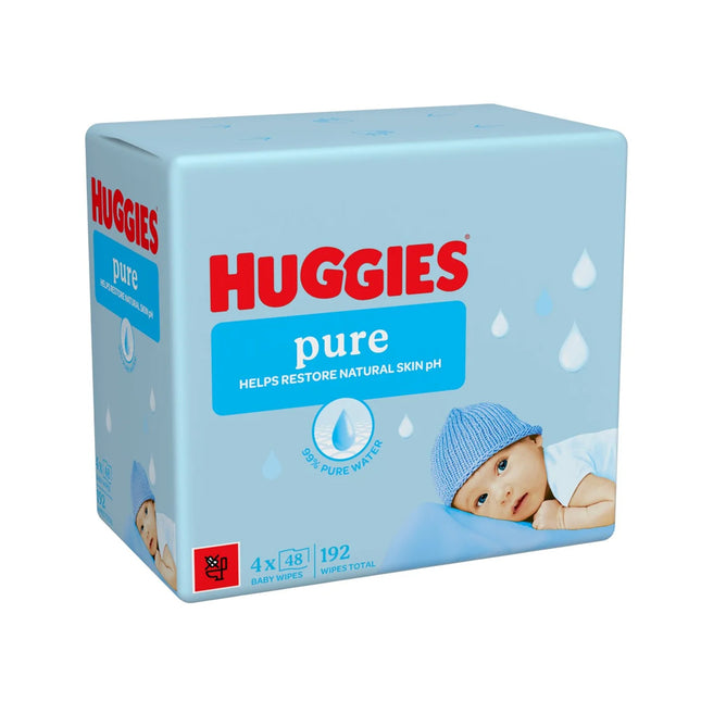 Huggies Pure Wipes Quad Pack 4X56Sh