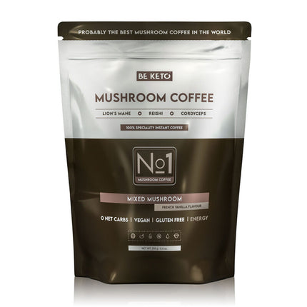 BeKeto Instant Coffee Mushroom (Lion’s Mane & Cordyceps & Reishi) French Vanilla 250g