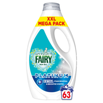Fairy Platinum+ Stain Remover Non Bio Liquid  63w for Sensitive Skin